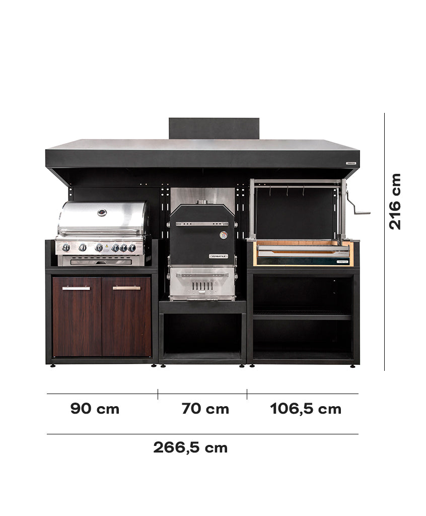 Pack Parrilla Carbón + Horno Ahumador + Modulo Para Parrilla Gas (TERMOLAMINADO)